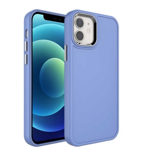 Uyumlu Model Apple iPhone 12 Kılıf Kamera Çerçeveli Arka Kısmı Temizlenebilir Kapak (Leylak)
