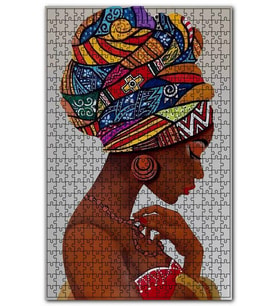 Cakapuzzle Yöresel Kıyafe Takıları Afrikalı Genç Kadın Puzzle Yapboz MDF (Ahşap) (1000 Parça)