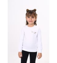 Toontoy Kız Çocuk Yusufcuk Nakışlı Tişört (Beyaz)