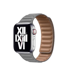 Apple Watch 44/45/46/49mm Kordon Baklalı Deri Kordon 2/3/4/5/6/se/7/8/9/10/11/ul (Gri)