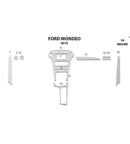 Meriç® Ford Mondeo Ön Torpido Kaplama Maun 16 Parça 2012-2016 (Alüminyum)