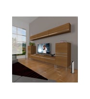 Decoraktiv Eko 9 Mdf Std Krom Ayaklı Tv Ünitesi Tv Sehpası (Ceviz)