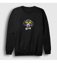 Presmono Unisex Beyaz Poodle Dog Köpek Sweatshirt 409900tt (Siyah)