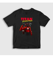 Presmono Unisex Çocuk Beyaz Titan Speakerman Skibidi Toilet T-Shirt 482647tt (Siyah)