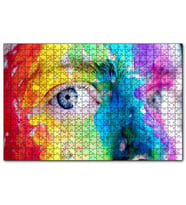 Cakapuzzle Rengarenk Boyalı Yüz ve Mavi Gözler  Puzzle Yapboz MDF (Ahşap) (255 Parça)