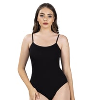 Jiber Kadın İp Askılı Kancalı Likralı Body 502 - 3 Adet (Siyah)