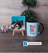 Arkadaşa Hediye Fotoğraflı Dekoratif Taş, Kupa Bardak Beyaz Hediye (Model 11)