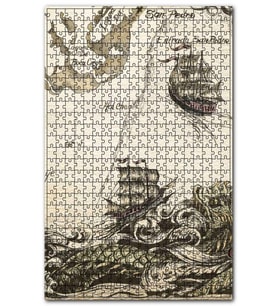 Cakapuzzle Eski San Pedro Haritası ve Gemiler Puzzle Yapboz MDF (Ahşap) (1000 Parça)