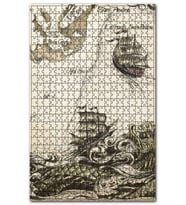 Cakapuzzle Eski San Pedro Haritası ve Gemiler Puzzle Yapboz MDF (Ahşap) (1000 Parça)