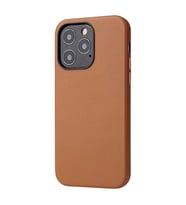 Apple iPhone 13 Pro Kılıf Eyzi Kadife İç Yüzey Suni Deri Kılıf (Kahverengi)