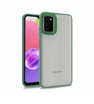 Galaxy A03S Kılıf Zore Flora Buton,Kenar Çevresi Renkli Kılıf (Yeşil)