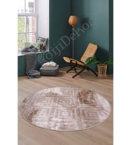 Dijidekor Halı Devetüyü Cool Karo  Yuvarlak Kaymaz Kesme İnce Yolluk Kilim Salon Halısı Modelleri (Deve Tüyü)