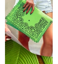 23X20 CM RENKLİ ÇANTALI KIZ GÖRSELLİ ARMA DİKİŞ GİYİM ÇANTA AKSESUARI (Yeşil)
