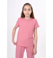Toontoy Kız Çocuk Baskılı Tişört (Gül Kurusu)