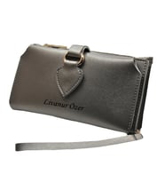 ÖZKA LEATHER - Kişiye Özel Telefon Bölmeli Trend Kadın Cüzdan (Gümüş)