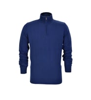 Erkek Spor Düz Fermuarlı Yaka Kazak R22949 BGL-ST03181 (İndigo)