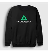 Presmono Unisex Beyaz Logo Oyun Delta Force Hawk Ops Sweatshirt 476471tt (Siyah)
