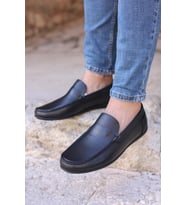 FAST STEP Hakiki Deri Ortopedik Erkek Casual Ayakkabı 815MA1502 (Siyah)