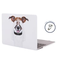 MacBook Pro Kılıf HardCase A1706 1708 1989 A2159 A2251 A2289 A2338 Kılıf Dog01NL (Beyaz - Kahverengi)