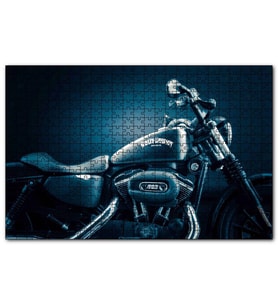 Cakapuzzle Harley Davidson Siyah Klasik Karanlık Mod  Puzzle Yapboz MDF (Ahşap) (255 Parça)