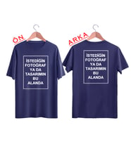 BYVOL Kendin Tasarla T-shirt Kişiye Özel Tişört Baskılı Tshirt (ÖN+ARKA BASKI) (Lacivert)
