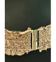 73X8 CM DANTEL GÜPÜR LASTİKLİ KEMER ABİYE KEMER ELBİSE KEMERİ (Süt Kahve)