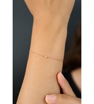Elika Silver 925 Ayar Gümüş Minimal Yıldız Model Bileklik (Rose)
