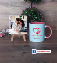 Anneye Hediye Fotoğraflı Dekoratif Taş, Kupa Bardak Beyaz Hediye (Model 6)