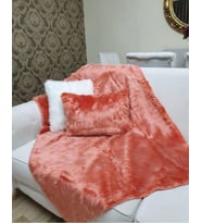 YILMAZHOME Peluş Koltuk Şalı ( 90x150 Ölçü) (Turuncu)