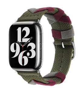 Apple Watch 40mm Bridon BalıkSırtı Örgü Tasarımlı Kordon 97 (Haki)