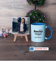 Anestezi Teknisyeni Fotoğraflı Dekoratif Taş, Kupa Bardak Beyaz Hediye (Model 4)