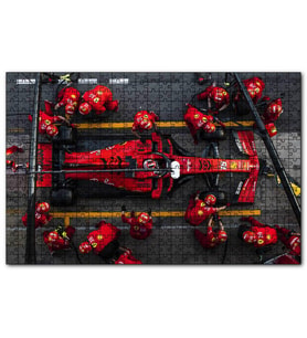 Cakapuzzle Formula 1 Pitte Kuşbakışı Görünüş  Puzzle Yapboz MDF (Ahşap) (1000 Parça)