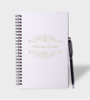 Kendin Tasarla Ahşap Defter Kalem (Beyaz)