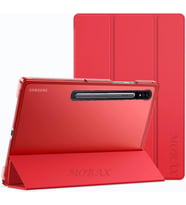 Galaxy Tab S7 FE / S8 Plus / S7 Plus Kılıf NEW PU Deri Smart Standlı Cas (Kırmızı)