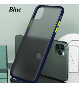 iPhone 11 Kılıf Mat Yüzey Renkli Kenar Silikon (Lacivert)