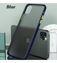 iPhone 11 Kılıf Mat Yüzey Renkli Kenar Silikon (Lacivert)