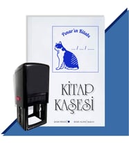 Kişiye Özel  Kara Kedi 2 Tarihli Kitap Kaşesi (Mavi)