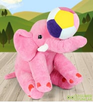 ÖZGÜNER OYUNCAK  Uyku Arkadaşı Gri Fil 65Cm (%100 Yerli) Baby Soft Top HEDİYELİ (Pembe)