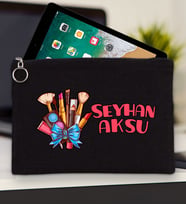 BK Gift Kişiye Özel İsimli-3 Tablet Çantası 30x21cm(12 Renk Seçeneği), Ipad Çantası, Baskılı Tablet Kılıfı (Siyah)