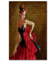 Cakapuzzle Kırmızı Siyah Elbiseli Flemenko Dansçısı Puzzle Yapboz MDF (Ahşap) (255 Parça)