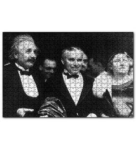 Cakapuzzle haplin ve Einştein Şehir Işıkları Galasında  Puzzle Yapboz MDF (Ahşap) (1000 Parça)