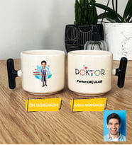 Doktor Hediye T Kupa Bardak Erkek Doktora Tıp Bayramı Hediyesi (Siyah)
