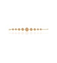 Kadir Jewellery 22 Ayar Altın Kaplama Zirkon Taşlı Ayarlanabilir Zincir Bileklik (Turuncu)