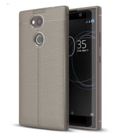 Sony Xperia XA2 Ultra Kılıf Deri Tarzı Niss Silikon Case (Gri)