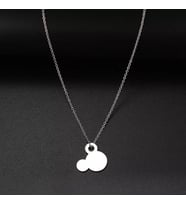 Kişiye Özel 925 Ayar Gümüş Mickey Mouse Kolye (Gümüş)