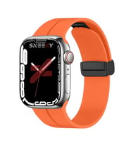 Apple Watch 38mm 40mm 41mm Seri 1 2 3 4 5 6 7 8 Se Uyumlu Coastal Manyetik Tokalı Silikon Kordon (Turuncu)