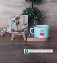 Enişteye Hediye Fotoğraflı Dekoratif Taş, Kupa Bardak Beyaz HediyeEnişteye Doğum Günü Hediyesi (Model 8)