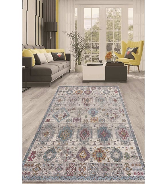 Dijital Kaymaz Taban Yıkanabilir Modern Renkli Salon Halısı Mutfak Halısı Yolluk ND-HT-754 (Çok Renkli)