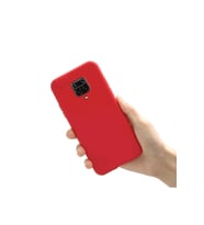Xiaomi Redmi Note 9S Kılıf Kamera Korumalı Silikon Rubber Arka Kapak (Kırmızı)