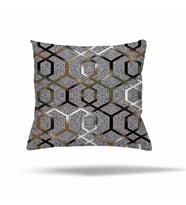 Patchwork Çiçek Desen Etnik Gizli Fermuarlı Yastık Kılıfı Kırlent Kılıfı Koltuk Yastık Kılıfı  (VIZON-KAHVE)